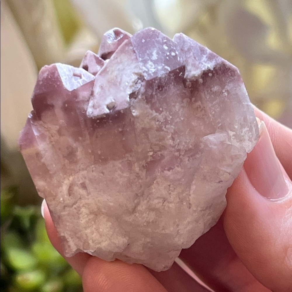 Natural pink lithium, tabby, quartz crystal